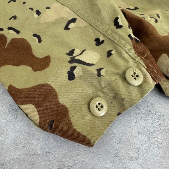 Vintage Desert Camo Shirt Men's S X-Short Brown Chocolate Chip Jacket Shirt READ - Picture 9 of 12